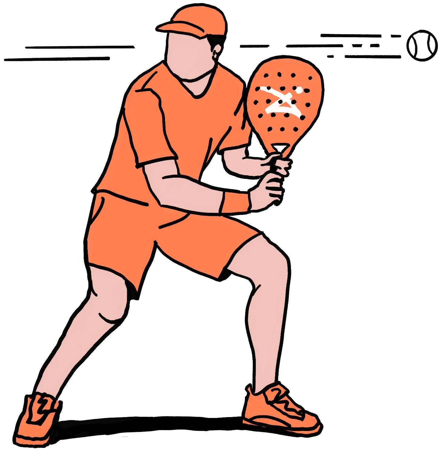Gezeichneter Spieler, der den Ball verpasst